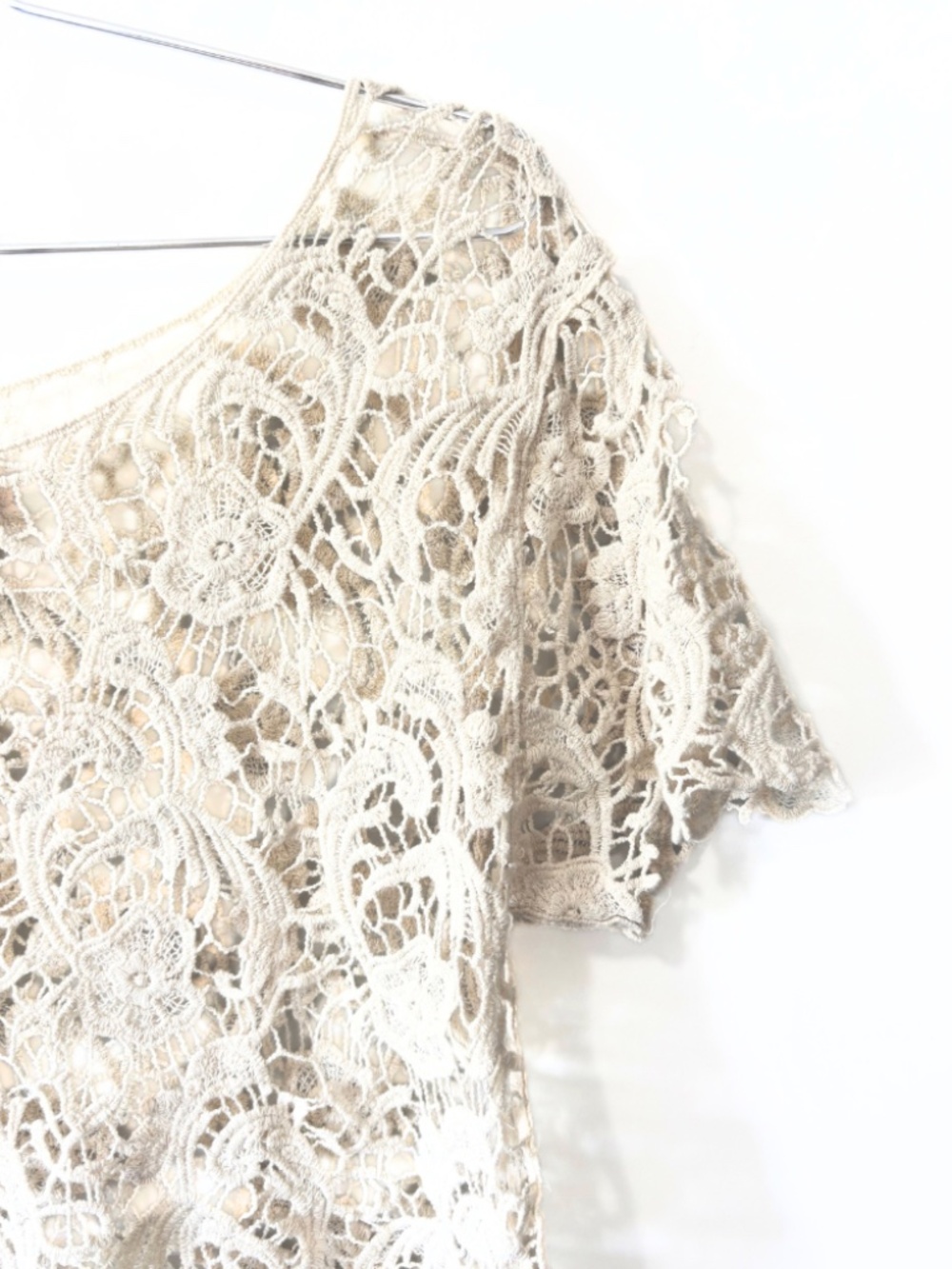 Streetwear Society Cream Lace Crop Top Size S - Picture 3 of 7